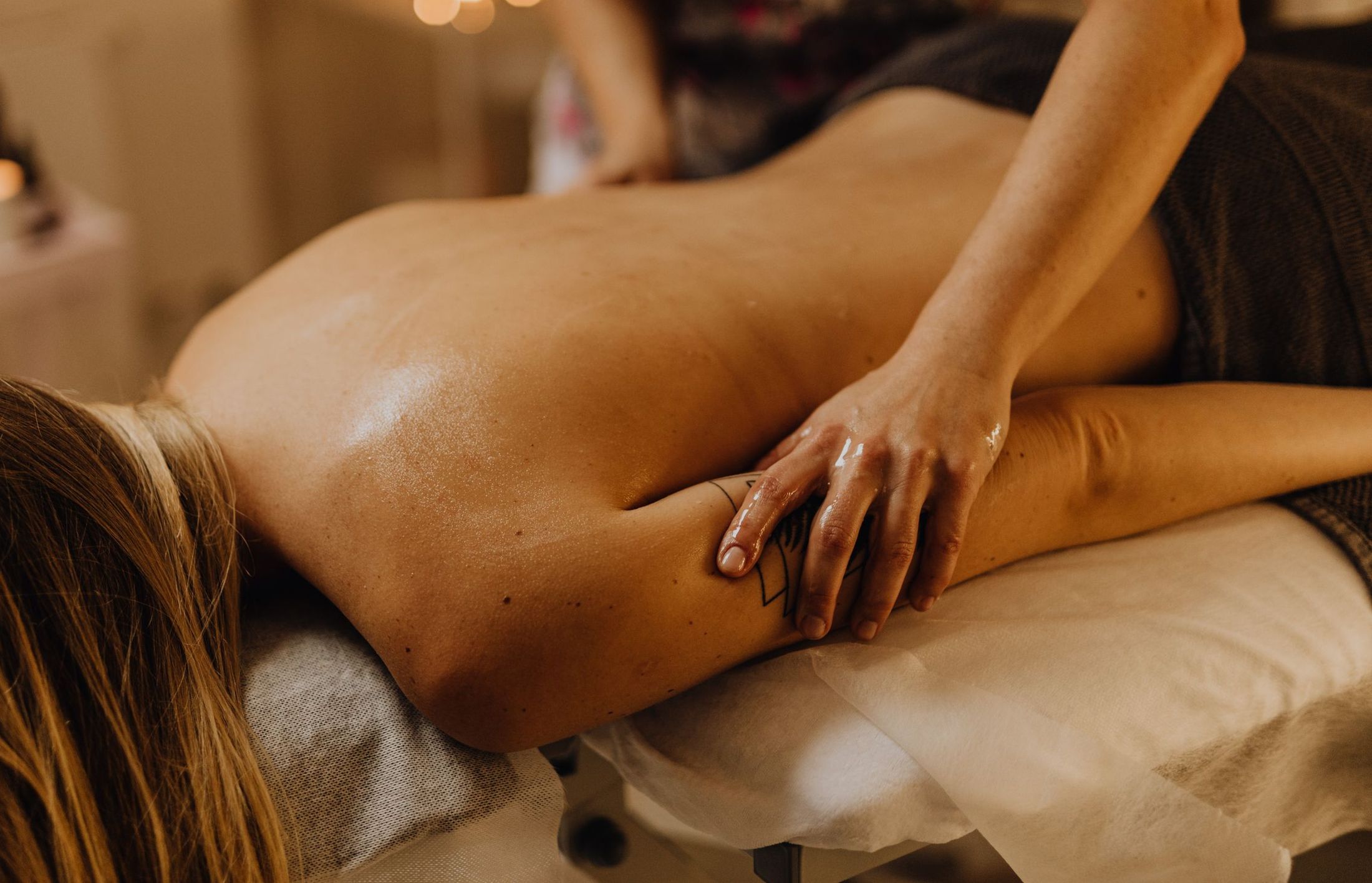 Therapeutic massage in progress